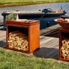 Modulares Kaminholzregal aus Cortenstahl 120cmx180cm