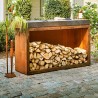 Modulares Kaminholzregal aus Cortenstahl 120cmx180cm