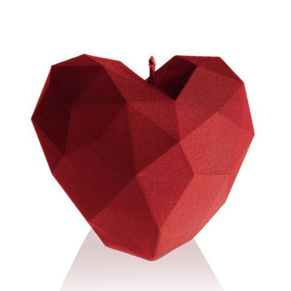 Dekorative Kerze Geometrisches Herz Rot
